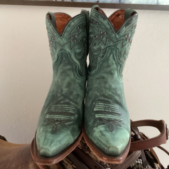 Dan Post Teal Leather Boots - Picture 6 of 12
